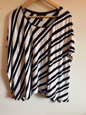White House Black Market Striped Oversized Tunic Top Medium